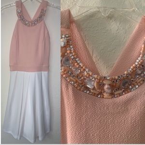 Francesca’s pink and white sleeveless dress